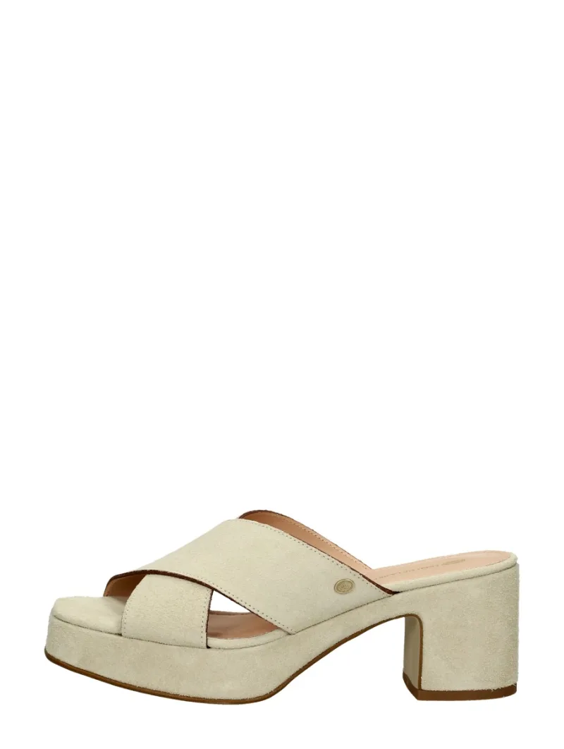 Slippers: Fred de la Bretoniere FRS1447, open slippers voor dames in beige