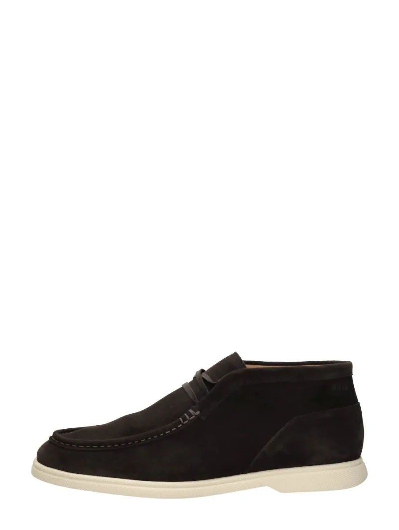 Instappers & loafers: Hugo Boss Sienne Dessert boot, mocassins & loafers voor heren in donkerbruin
